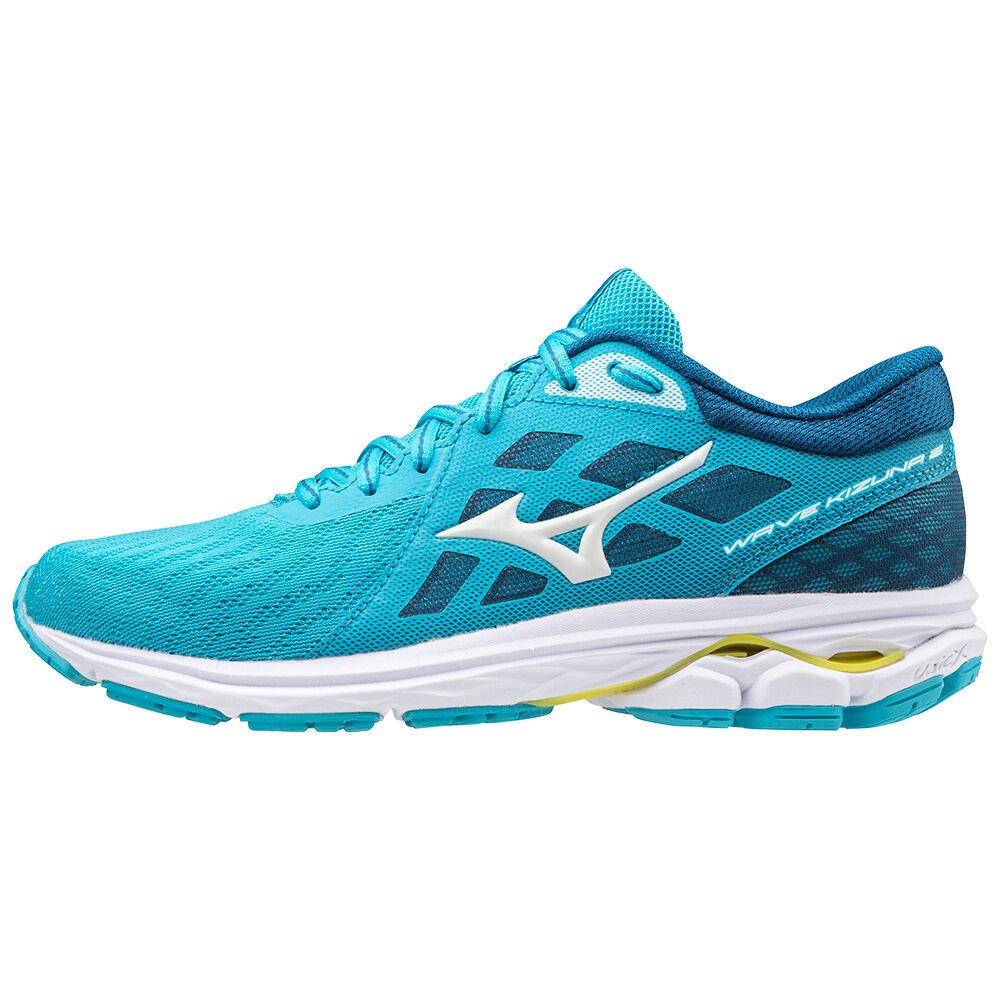 Mizuno Women's Running Shoes Wave Kizuna 2 Blue/White/Yellow - QELUFKH-68